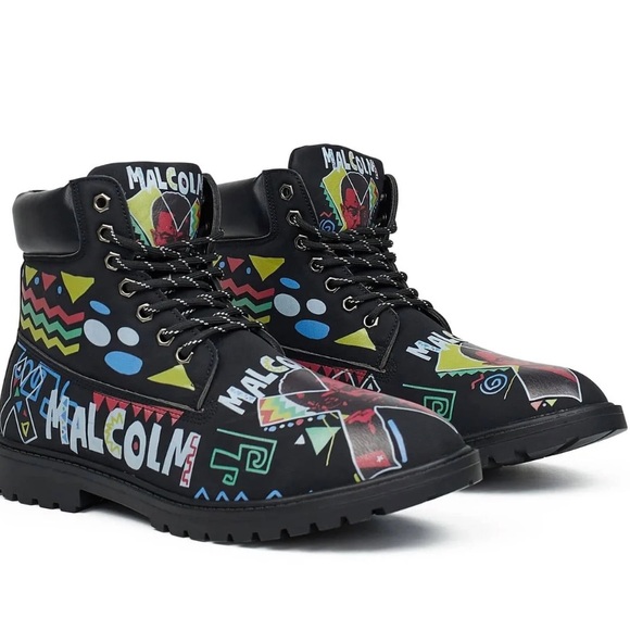 Malcolm X Graffiti Boots - Picture 1 of 5